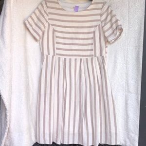 Striped Summer Dress White/Tan